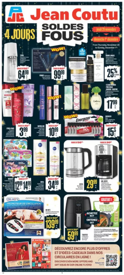 Pharmacy & Beauty offers in CAP-AUX-MEULES | Discover attractive offers in Jean Coutu | 2024-11-28 - 2024-12-04