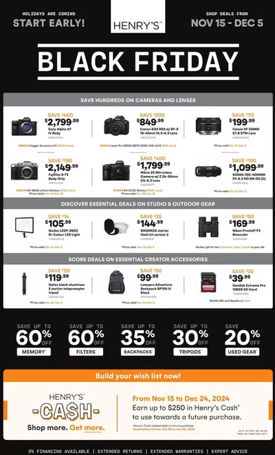 Electronics offers in Kitchener | Black Friday Deals in Henry's | 2024-11-27 - 2024-12-05