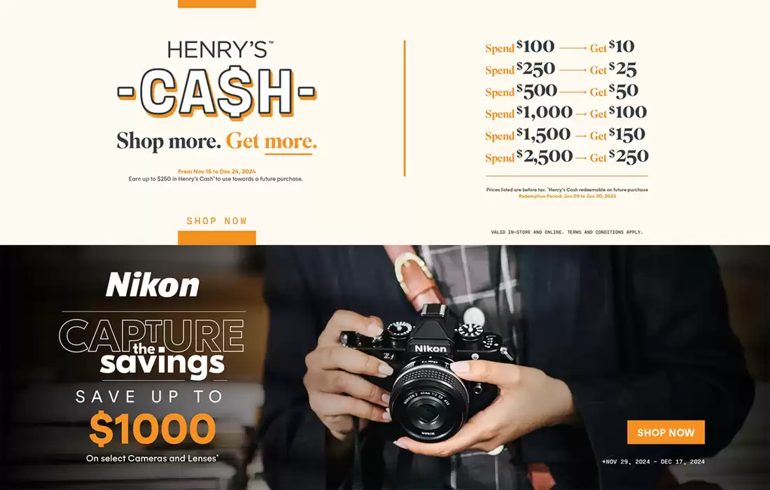 Henry's catalogue in Toronto | Current deals and offers | 2024-12-06 - 2024-12-17