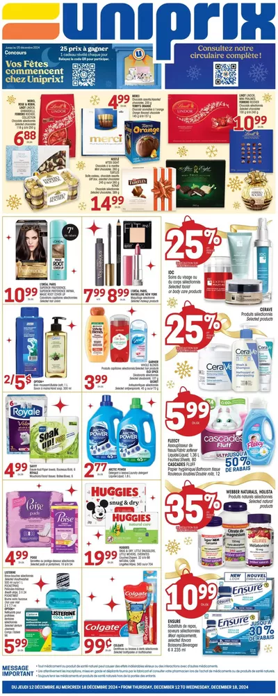 Pharmacy & Beauty offers in Saint-Hyacinthe | Great offer for all customers in Uniprix | 2024-12-12 - 2024-12-18