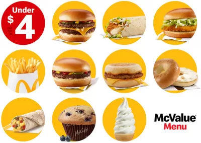 Restaurants offers in Whitchurch-Stouffville | Value for under $4 + tax, every day in McDonald's | 2024-12-12 - 2024-12-26