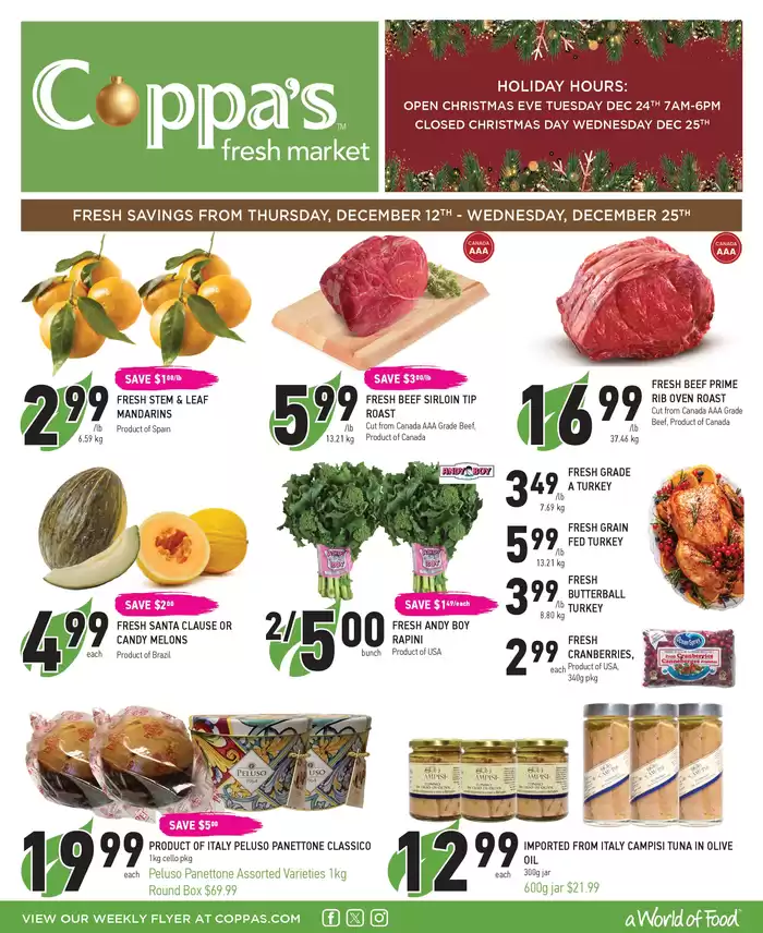 Coppa's catalogue in Toronto | Holiday Deals | 2024-12-12 - 2024-12-25