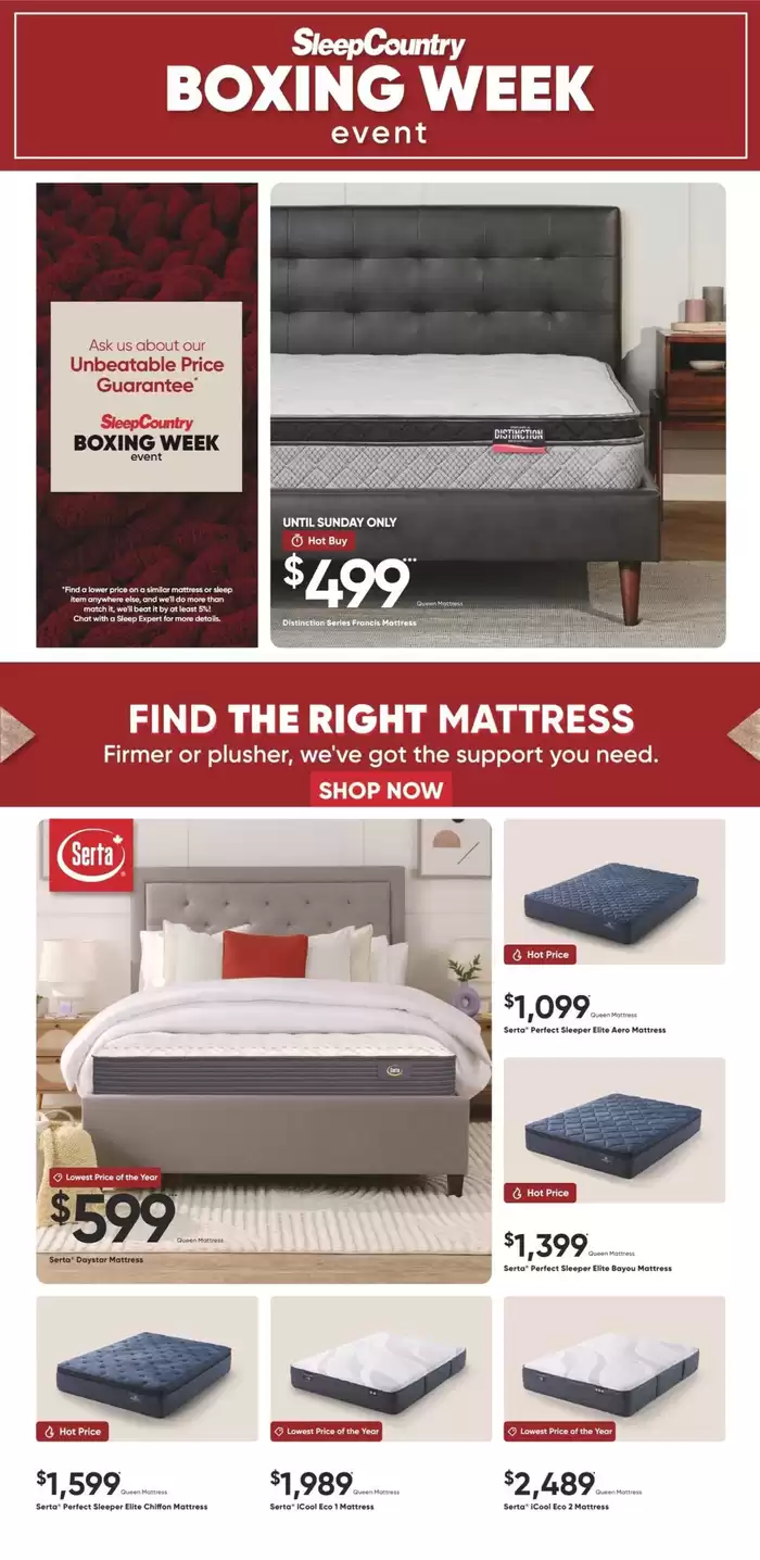 Sleep Country catalogue in Markham | Boxing Week Event | 2024-12-12 - 2024-12-15