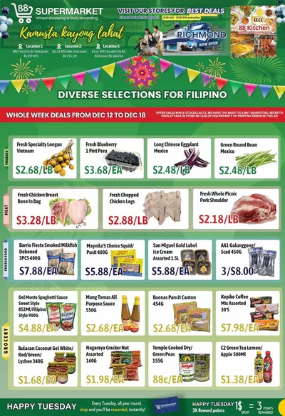 88 Supermarket catalogue in Vancouver | 88 Supermarket weekly flyer | 2024-12-14 - 2024-12-28