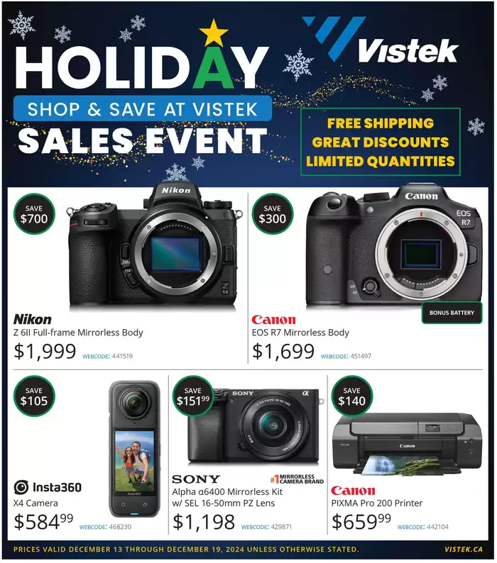 Vistek catalogue in Calgary | Holiday Sales Event | 2024-12-16 - 2024-12-19