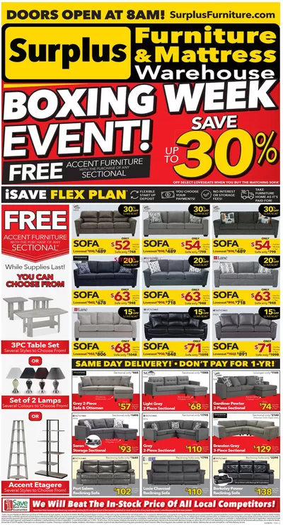 Home & Furniture offers in Grand Falls-Windsor | Boxing Week Event in Surplus Furniture | 2024-12-16 - 2024-12-29