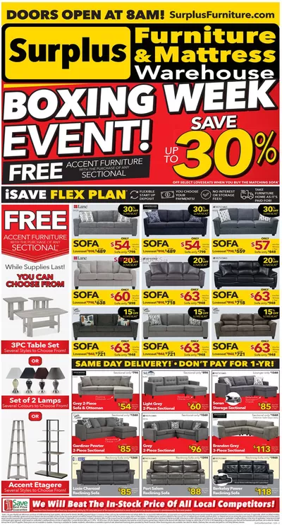 Home & Furniture offers in Saint John | Boxing Week Event in Surplus Furniture | 2024-12-16 - 2024-12-29