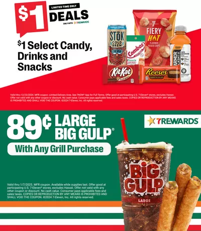 Grocery offers in Golden | $1 Deals in 7 Eleven | 2024-12-17 - 2024-12-25