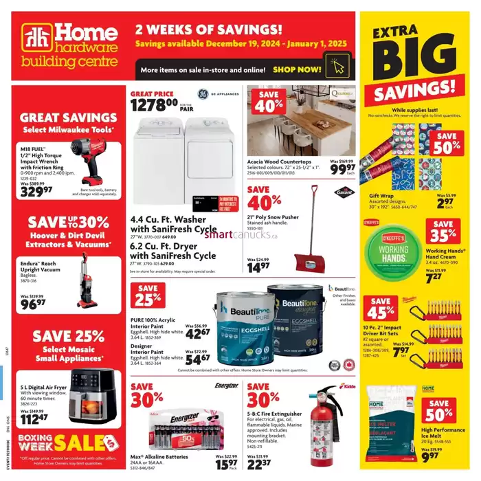 Home Hardware catalogue in Smithers | Home Hardware weekly flyer | 2024-12-18 - 2025-01-01