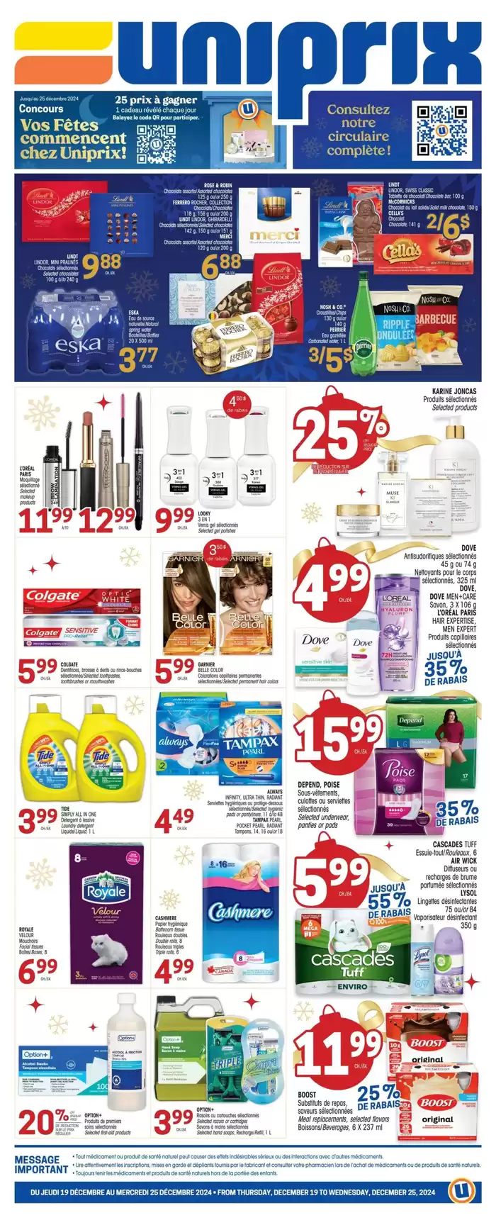 Uniprix catalogue in Gatineau | Exclusive bargains | 2024-12-19 - 2024-12-25