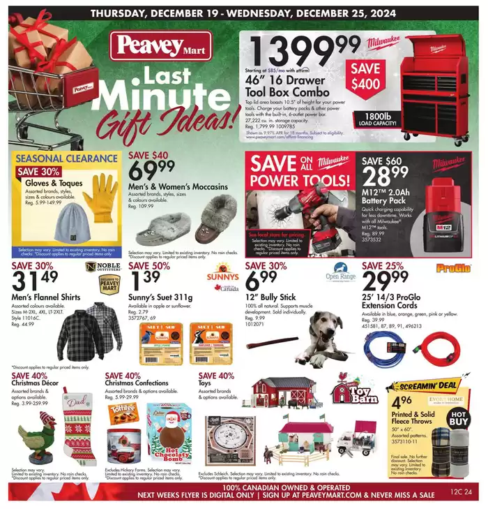 Peavey Mart catalogue in Sault Ste. Marie | Last Minute Gift Ideas | 2024-12-19 - 2024-12-25