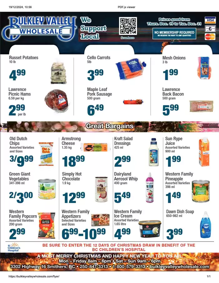 Bulkley Valley Wholesale catalogue in Smithers | Current deals and offers | 2024-12-19 - 2024-12-31