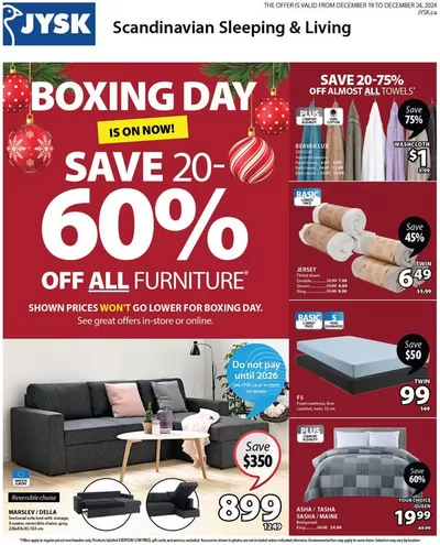 Home & Furniture offers in Kamloops | This week's offer Flyer in JYSK | 2024-12-19 - 2025-01-02