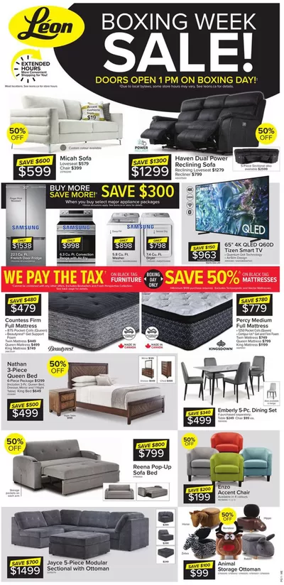 Home & Furniture offers in Saint-Georges | Top offers for smart savers in Leon's | 2024-12-19 - 2025-01-01