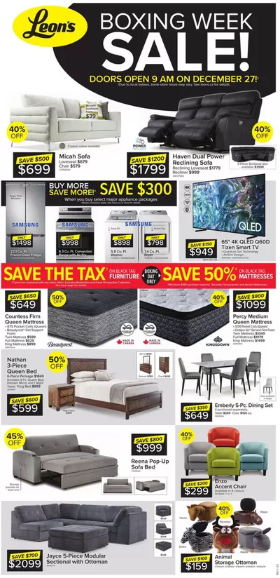 Home & Furniture offers in Saint-Georges | Attractive special offers for everyone in Leon's | 2024-12-19 - 2025-01-01