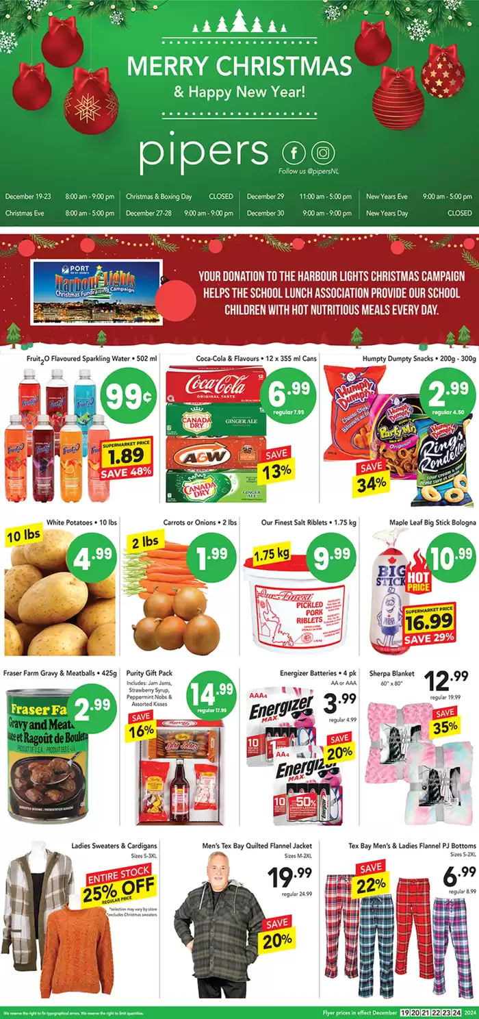 Pipers catalogue in St. John's | Flyer Pipers | 2024-12-19 - 2025-01-02