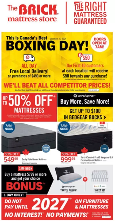 Home & Furniture offers in Montreal | Brick Mattress Store in The Brick | 2024-12-24 - 2024-12-31