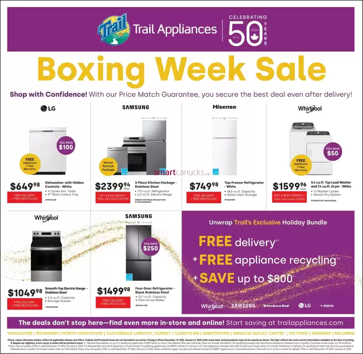 Trail Appliances catalogue in Edmonton | Boxing Week Sale | 2024-12-19 - 2025-01-08