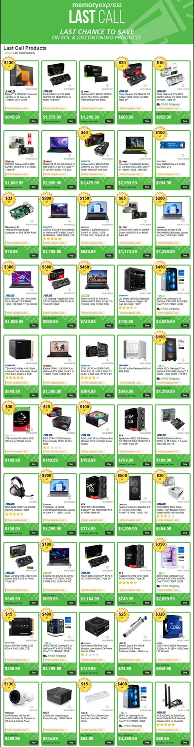 Electronics offers in Leduc | Last Chance To Save in Memory Express | 2024-12-20 - 2024-12-27