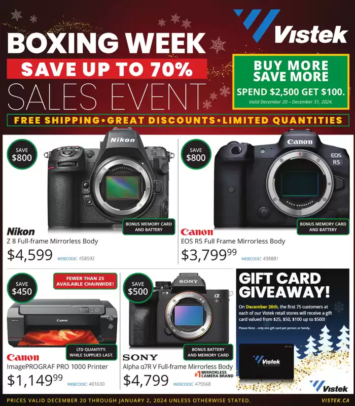 Vistek catalogue in Ottawa | Boxing Week Save Up To 70% | 2024-12-20 - 2025-01-02