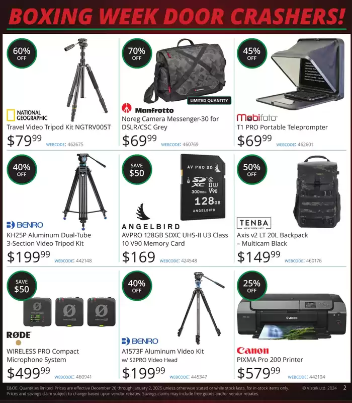 Vistek catalogue in Ottawa | Boxing Week Save Up To 70% | 2024-12-20 - 2025-01-02