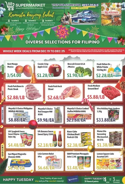 88 Supermarket catalogue in Vancouver | 88 Supermarket weekly flyer | 2024-12-20 - 2025-01-03