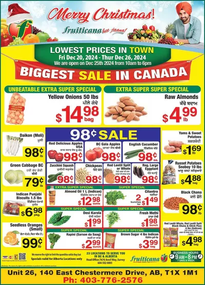 Fruiticana catalogue in Calgary | Current special promotions | 2024-12-20 - 2025-01-03