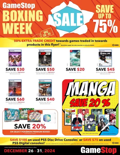 Electronics offers in Kamloops | Game Stop Weekly ad in Game Stop | 2024-12-26 - 2024-12-31