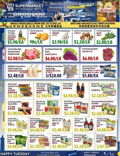 88 Supermarket catalogue in Vancouver | WEEKLY SPECIAL (WHOLE WEEK DEALS FROM DEC 20TO DEC 26) | 2024-12-21 - 2025-01-04