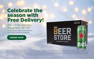 Restaurants offers in Red Lake | Celebrate the season with Free Delivery! in The Beer Store | 2024-12-23 - 2024-12-31