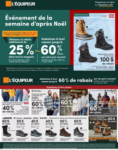 Clothing, Shoes & Accessories offers in Leduc | Jusqu'à 60% De Rabais in L'équipeur | 2024-12-24 - 2025-01-01