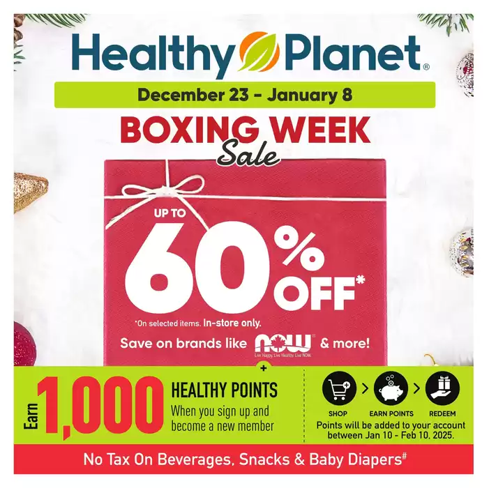 Healthy Planet catalogue in Kanata | Boxing Week Sale | 2024-12-24 - 2025-01-08