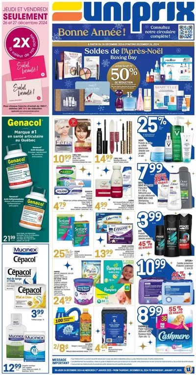 Pharmacy & Beauty offers in Blanc-sablon | Uniprix Weekly ad in Uniprix | 2024-12-25 - 2025-01-08