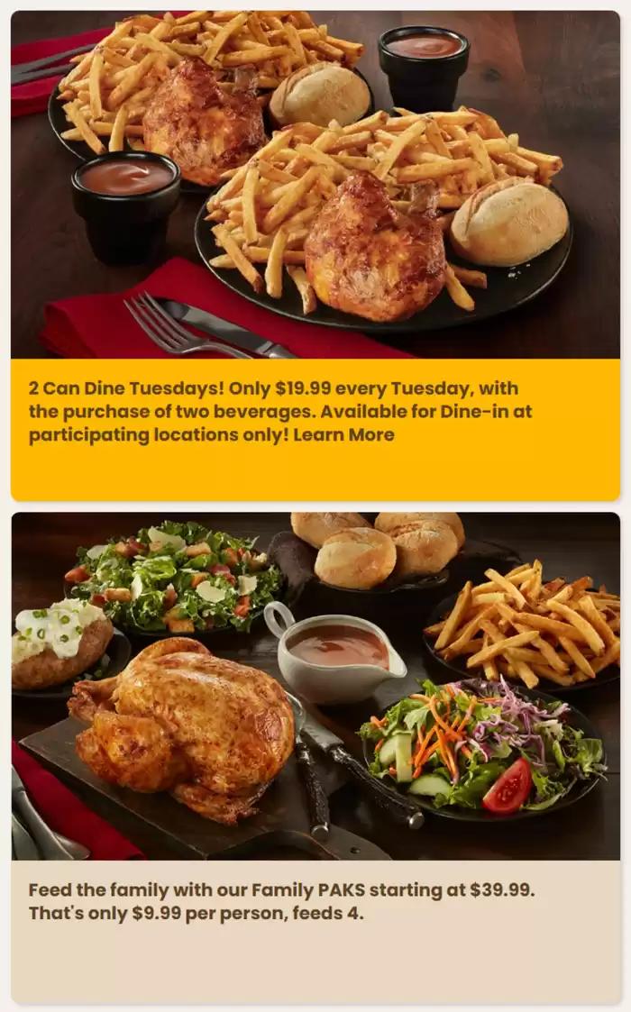 Swiss Chalet catalogue in Niagara Falls | Current deals and offers | 2024-12-26 - 2025-01-09