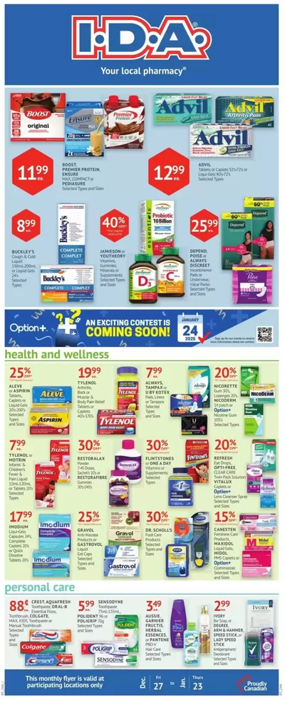 Pharmacy & Beauty offers in Chilliwack | Amazing Discounts in IDA Pharmacy | 2024-12-27 - 2025-01-23