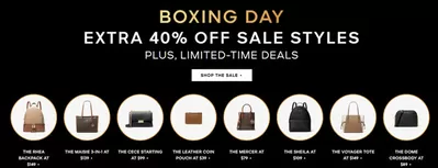 Luxury Brands offers in Mississauga | Boxing day EXTRA 40% OFF in Michael Kors | 2024-12-27 - 2025-01-01