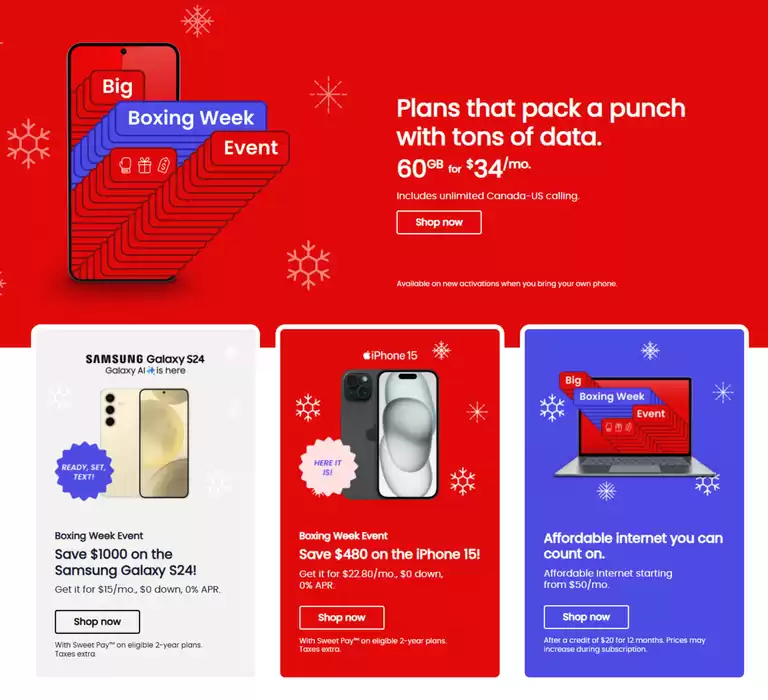 Virgin Mobile catalogue in Toronto | Boxing Week Event | 2024-12-27 - 2024-12-31