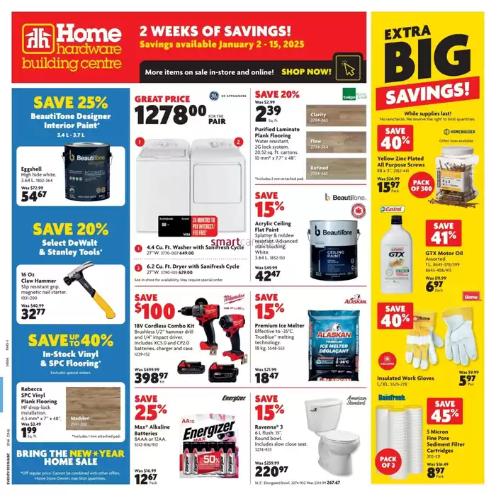 Home Hardware catalogue in Oshawa | Home Hardware weekly flyer | 2025-01-02 - 2025-01-15