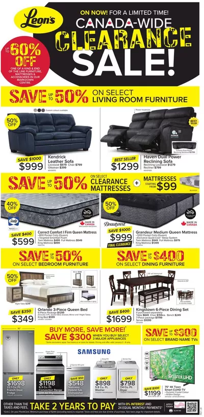 Home & Furniture offers in Saint Albert | Discounts and promotions in Leon's | 2025-01-02 - 2025-01-15