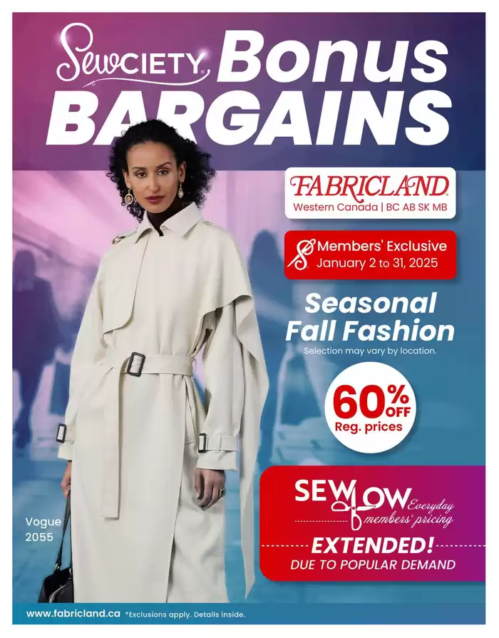 Fabricland catalogue in Toronto | West Flyer | 2025-01-02 - 2025-01-31