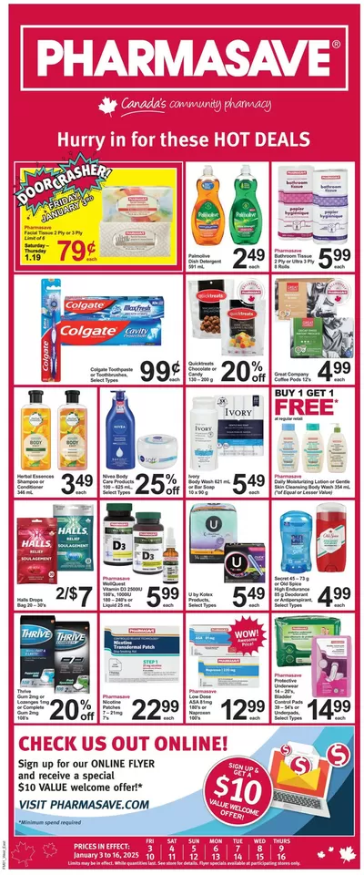 Pharmacy & Beauty offers in Guelph | Pharmasave weekly flyer in Pharmasave | 2025-01-03 - 2025-01-16