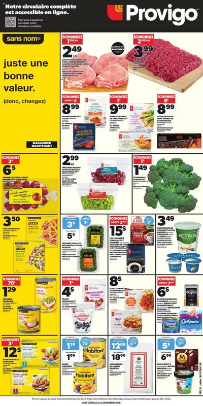 Grocery offers in Ayer's Cliff | Provigo weekly flyer in Provigo | 2025-01-02 - 2025-01-08