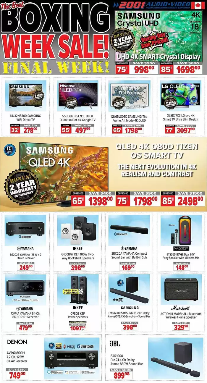 2001 Audio Video catalogue in Kitchener | 2001 Audio Video weekly flyer | 2025-01-03 - 2025-01-09