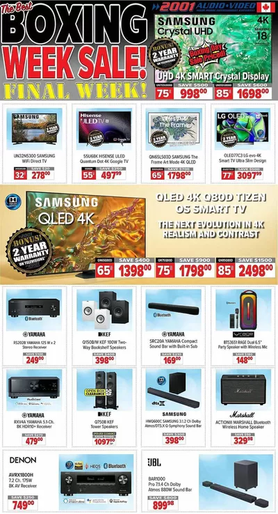 Electronics offers in Kitchener | 2001 Audio Video weekly flyer in 2001 Audio Video | 2025-01-03 - 2025-01-09