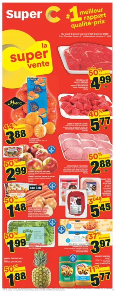 Grocery offers in Bedford QC | Circulaire in Super C | 2025-01-02 - 2025-01-08