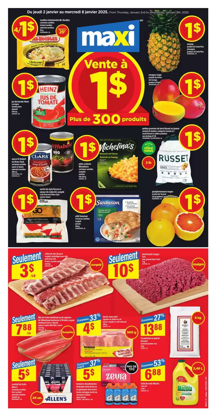 Maxi catalogue in Quebec | Weekly Flyer -Hybris | 2025-01-02 - 2025-01-08