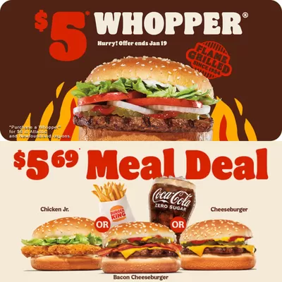 Restaurants offers in Sydney | Current deals and offers in Burger King | 2025-01-06 - 2025-01-19