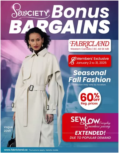 Fabricland catalogue in Scarborough | West Flyer | 2025-01-02 - 2025-01-31