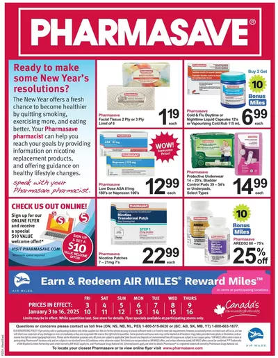 Pharmacy & Beauty offers in Springside | Exclusive bargains in Pharmasave | 2025-01-03 - 2025-01-16