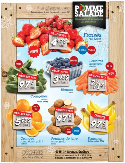 Pomme Salade catalogue in Quebec | Circulaire Pomme Salade | 2025-01-09 - 2025-01-15